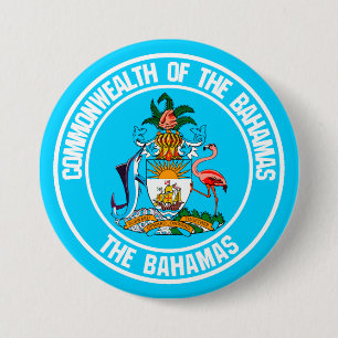 Badge Rond 7,6 Cm Emblème rond des Bahamas