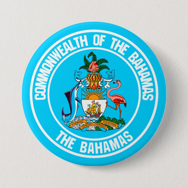 Badge Rond 7,6 Cm Emblème rond des Bahamas (Devant)