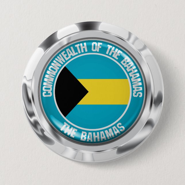 Badge Rond 7,6 Cm Emblème rond des Bahamas (Devant)