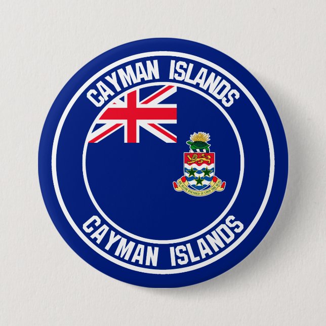 Badge Rond 7,6 Cm Emblème rond des îles Caïmans (Devant)