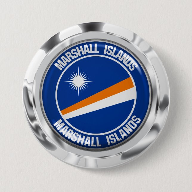 Badge Rond 7,6 Cm Emblème rond des Îles Marshall (Devant)