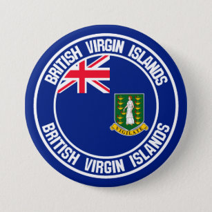 Badge Rond 7,6 Cm Emblème rond des îles Vierges britanniques