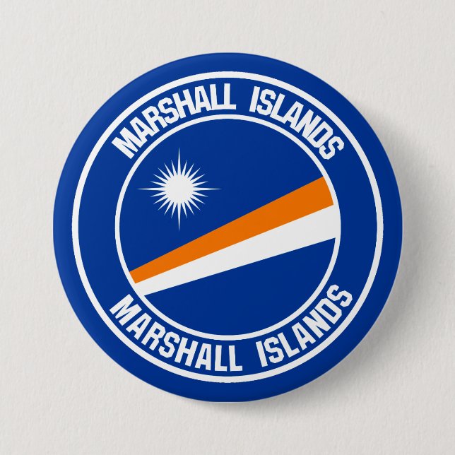 Badge Rond 7,6 Cm Emblème rond des Marshall Islands (Devant)