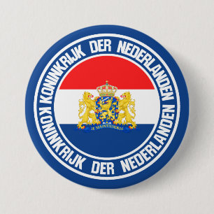Badge Rond 7,6 Cm Emblème rond des Pays-Bas