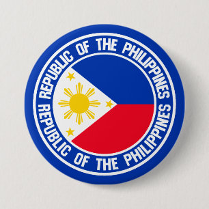 Badge Rond 7,6 Cm Emblème rond des Philippines
