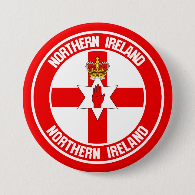 Badge Rond 7,6 Cm Emblème rond d'Irlande du Nord (Devant)