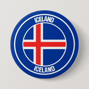 Badge Rond 7,6 Cm Emblème rond d'Islande