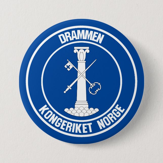 Badge Rond 7,6 Cm Emblème rond Drammen (Devant)