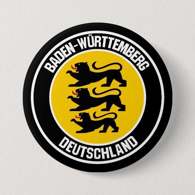 Badge Rond 7,6 Cm Emblème rond du Bade-Wurtemberg (Devant)