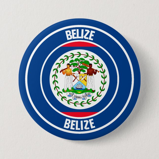 Badge Rond 7,6 Cm Emblème rond du Belize (Devant)