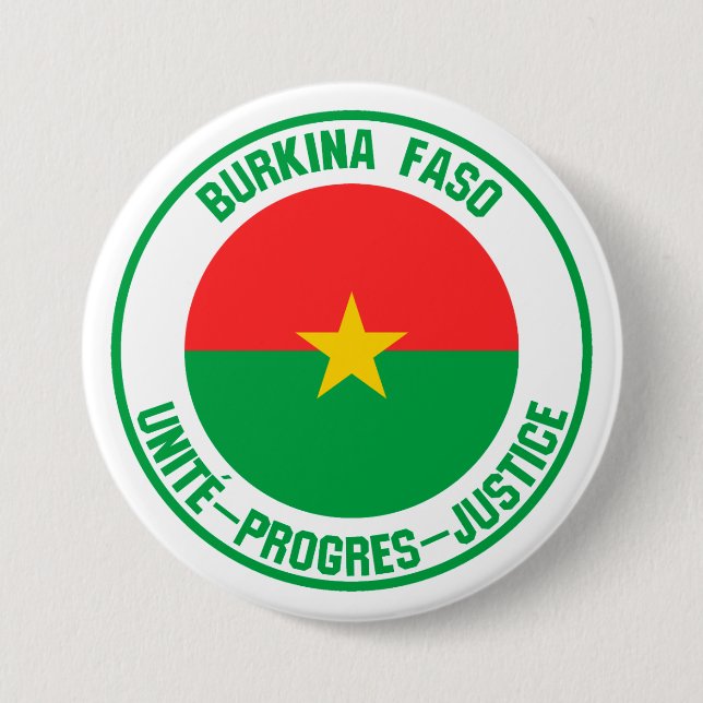 Badge Rond 7,6 Cm Emblème rond du Burkina Faso (Devant)
