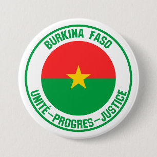 Badge Rond 7,6 Cm Emblème rond du Burkina Faso