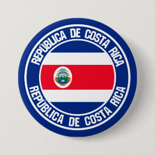 Badge Rond 7,6 Cm Emblème rond du Costa Rica