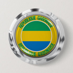 Badge Rond 7,6 Cm Emblème rond du Gabon