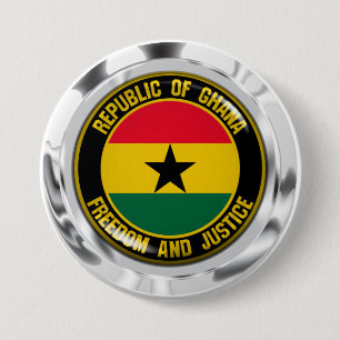 Badge Rond 7,6 Cm Emblème rond du Ghana