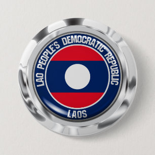 Badge Rond 7,6 Cm Emblème rond du Laos