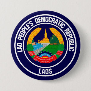 Badge Rond 7,6 Cm Emblème rond du Laos
