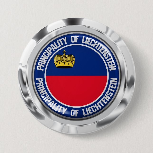 Badge Rond 7,6 Cm Emblème rond du Liechtenstein (Devant)