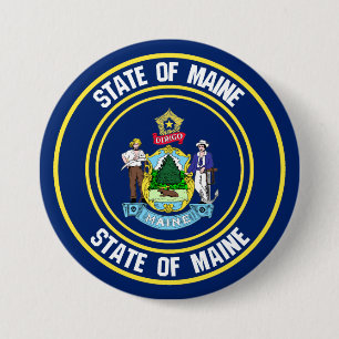 Badge Rond 7,6 Cm Emblème rond du Maine