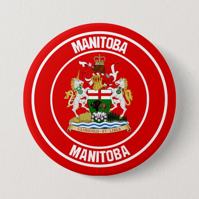 Badge Rond 7,6 Cm Emblème rond du Manitoba (Devant)