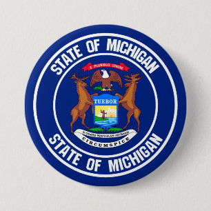Badge Rond 7,6 Cm Emblème rond du Michigan