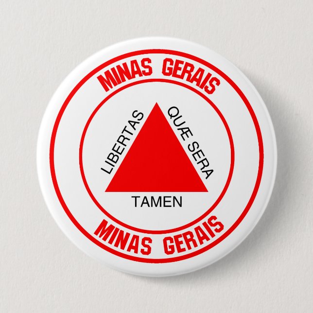 Badge Rond 7,6 Cm Emblème rond du Minas Gerais (Devant)