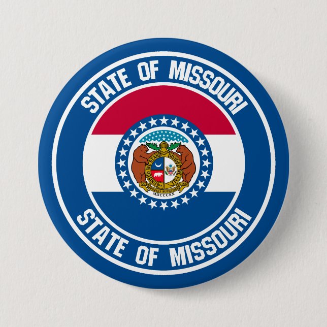 Badge Rond 7,6 Cm Emblème rond du Missouri (Devant)