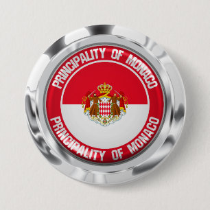 Badge Rond 7,6 Cm Emblème rond du Monaco