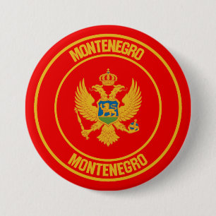 Badge Rond 7,6 Cm Emblème rond du Monténégro