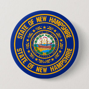 Badge Rond 7,6 Cm Emblème rond du New Hampshire