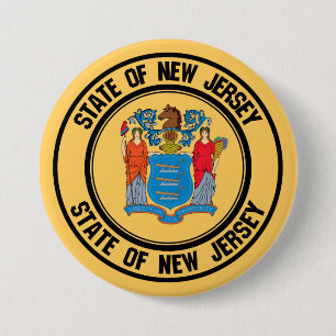 Badge Rond 7,6 Cm Emblème rond du New Jersey