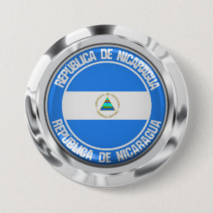 Badge Rond 7,6 Cm Emblème rond du Nicaragua