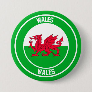 Badge Rond 7,6 Cm Emblème rond du Pays de Galles