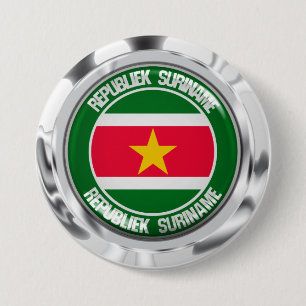 Badge Rond 7,6 Cm Emblème rond du Suriname