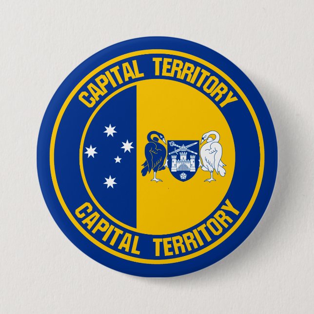 Badge Rond 7,6 Cm Emblème rond du territoire de la capitale (Devant)