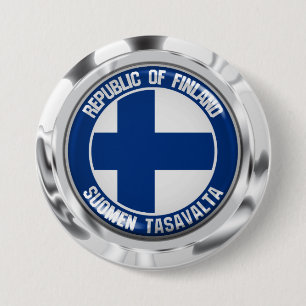 Badge Rond 7,6 Cm Emblème rond finlandais