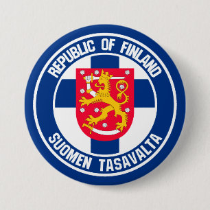 Badge Rond 7,6 Cm Emblème rond finlandais