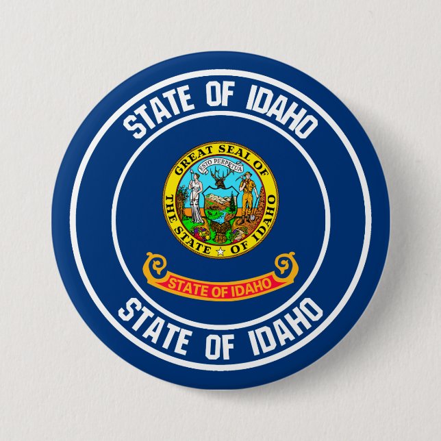 Badge Rond 7,6 Cm Emblème rond Idaho (Devant)