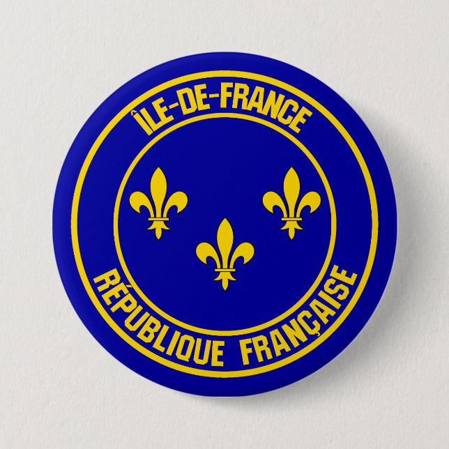 Badge Rond 7,6 Cm Emblème rond Île-de-France (Devant)