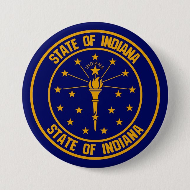Badge Rond 7,6 Cm Emblème rond Indiana (Devant)