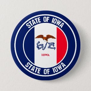 Badge Rond 7,6 Cm Emblème rond Iowa