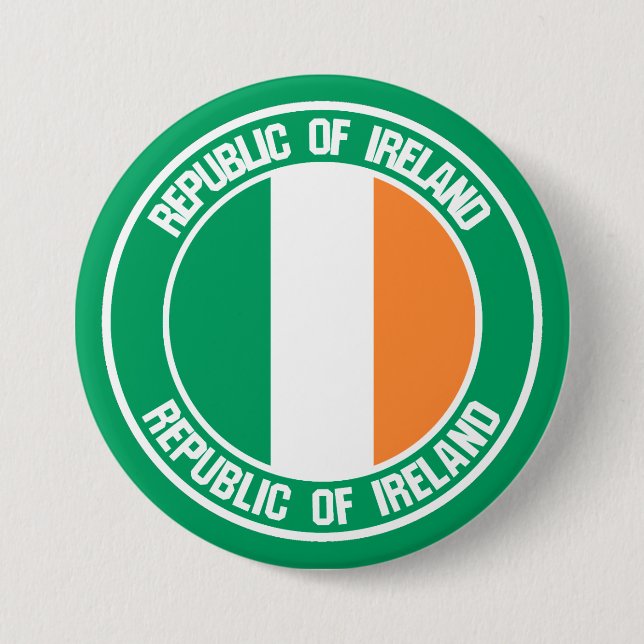 Badge Rond 7,6 Cm Emblème rond irlandais (Devant)