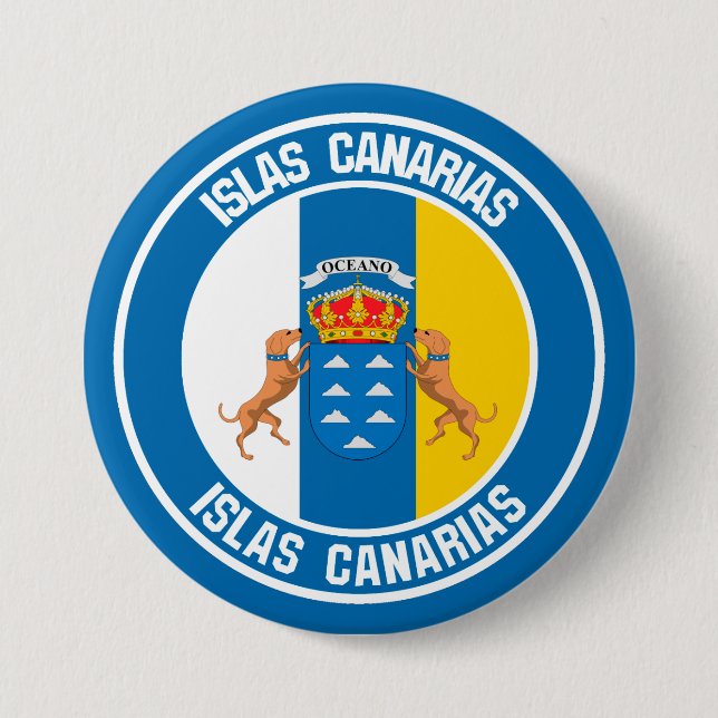 Badge Rond 7,6 Cm Emblème rond Islas Canarias (Devant)