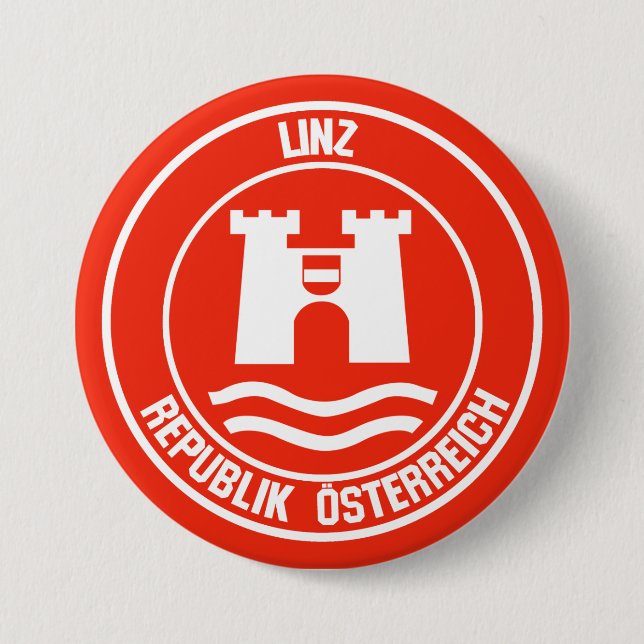 Badge Rond 7,6 Cm Emblème Rond Linz (Devant)