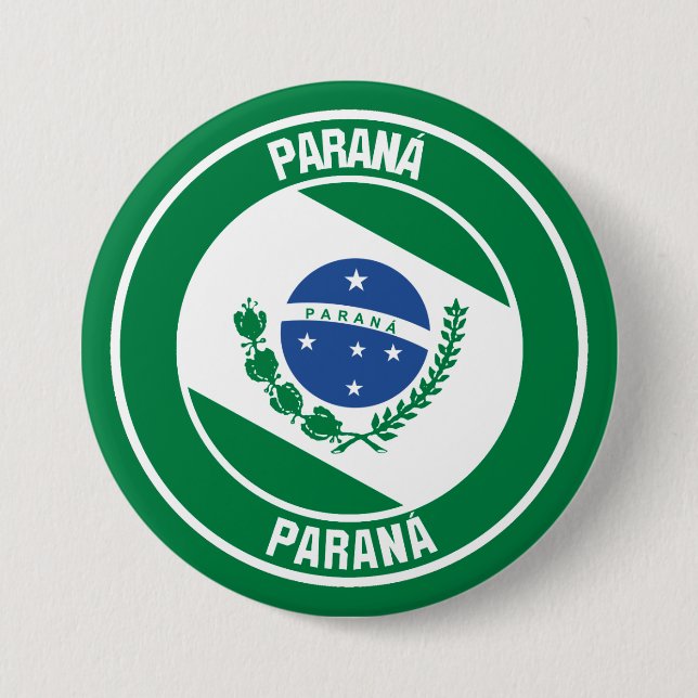 Badge Rond 7,6 Cm Emblème rond Paraná (Devant)