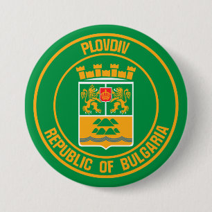 Badge Rond 7,6 Cm Emblème rond Plovdiv