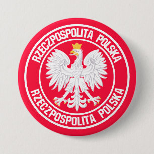Badge Rond 7,6 Cm Emblème rond polonais