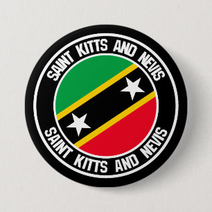 Badge Rond 7,6 Cm Emblème rond Saint-Kitts-et-Nevis