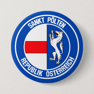 Badge Rond 7,6 Cm Emblème rond Sankt Pölten