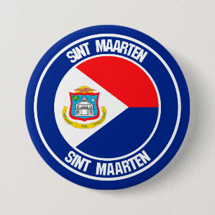 Badge Rond 7,6 Cm Emblème rond Sint Maarten